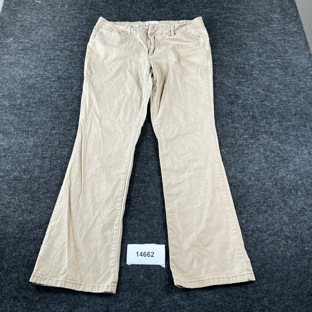 Lei Supply Co. Pants Womens 15 Beige Flat Front Zip Fly Casual Wear Bootcut Leg